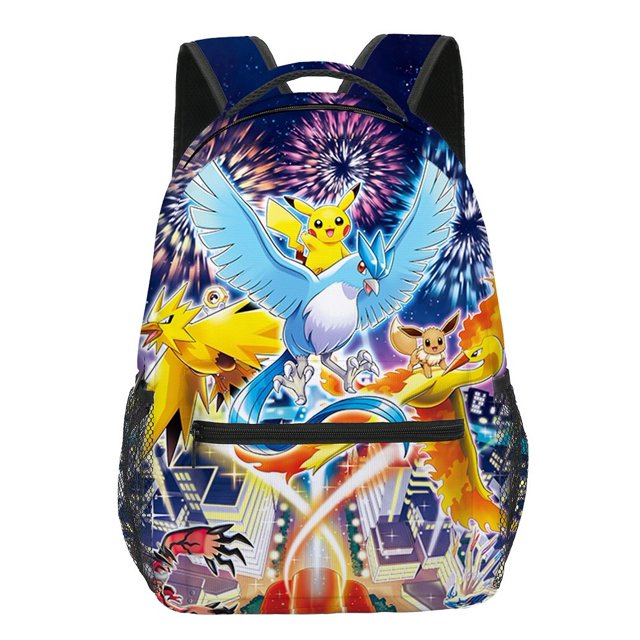 Mochilas escolares de Pokémon para niños y adolescentes, bolsa de viaje de gran capacidad, Pikachu, 10 estilos2 Fivean unisex