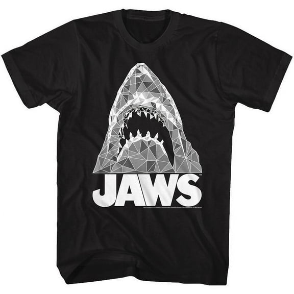 Jaws Geometric Sharks Black Adult T-Shirt 5Xl