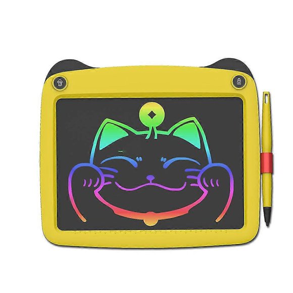(Yellow)lcd writing tablet, best gift drawing and writing board for kids adults, handwriting paper doodle