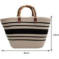 thumbnail image 6 of Kukuzhu Summer Beach Bag for Women Bamboo Handle Handbag Purse Soft Woven Tote Bag Handmade Beach Purse for Vacation, 6 of 6