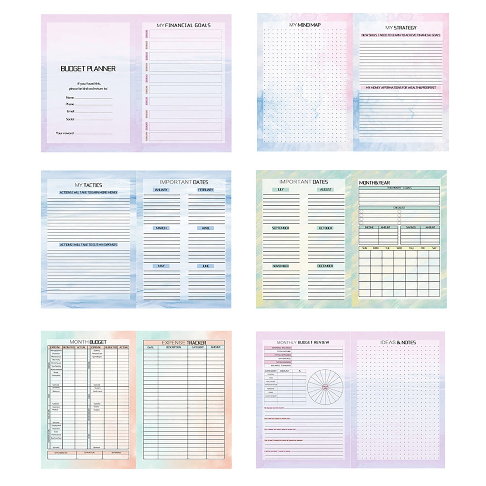 CSSJKYJ Budget Planner - Expense Tracker Notebook with 8 Stickers. Monthly Budgeting Organizer, Finance Logbook & Accounts Book, Bill Tracker, A5 (Purple)