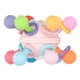thumbnail image 5 of Juguete sensorial para la dentición del bebé, actividades de agarre, colores brillantes, silicona, alivia las encías, pelota para masticar, sonajero, mordedores rosa, 5 of 14