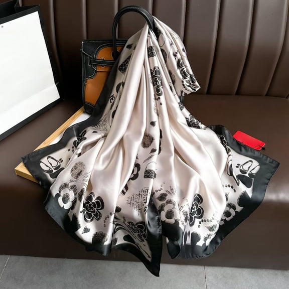 LILIYA Travel Scarf for Women Lightweight Print Long Fashion Scarves Shawl Wrap Fashionable Silk Feeling for Neck, Hair, Purse & Belt Accessory Spring Fall Winter
