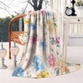 thumbnail image 2 of Pioneer Flower Floral Print Pattern Blanket,Comfortable Soft Flannel Throw Blanket,All Season,Warm Lightweight Blankets for Sofa Bed Couch Living Room Chair,50"x60", 2 of 4