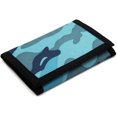 thumbnail image 1 of Cartera de lona triple RFID con diseño de camuflaje para hombre, minimonedero con cremallera y bolsillo frontal para niños (azul), tamaño pequeño., 1 of 4