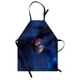 thumbnail image 1 of Pride Apron Earth From Space with Continents in the LGBT Colors Universal Worldwide Love Freedom, Unisex Kitchen Bib Apron with Adjustable Neck for Cooking Baking Gardening, Dark Blue, by Ambesonne, 1 of 3