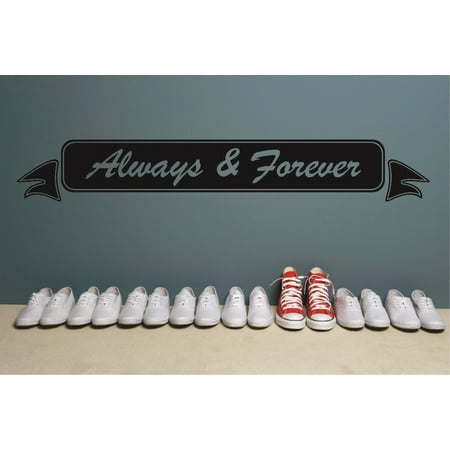 Do It Yourself Wall Decal Sticker Always & Forever Love Ribbon Silhouette 14×28