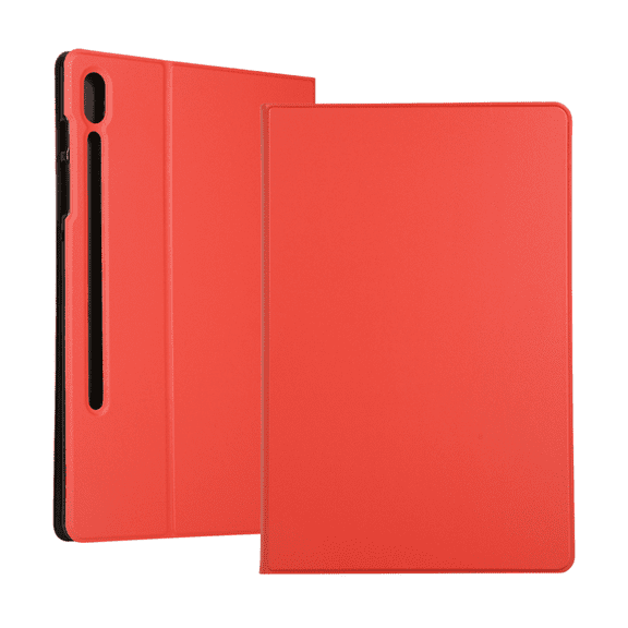 For Samsung Galaxy Tab S7 T870 Flat Leather Case T875 TPU Soft Shell Drop Resistant S7 Cover Red