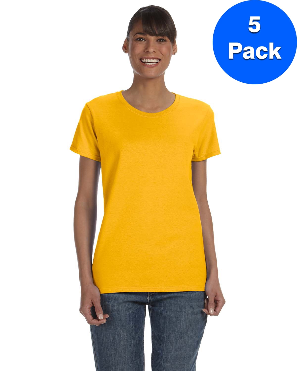 Gildan Womens 5.3 oz Heavy Cotton Missy Fit T-Shirt 6 Pack G500L All Sizes