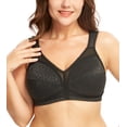 thumbnail image 3 of Exclare Women's Full Coverage Leopard Print Wirefree Unpadded Comfort Minimizer Everyday Bra (36C ,Black), 3 of 6