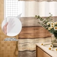 thumbnail image 3 of No Hook Shower Curtain, Farmhouse Beige Brown Shower Curtains for Bathroom with See Through Top Window, Vintage Wooden Striped Waterproof & Washable Bath Curtain Stand Up Stall 36"x72", 3 of 9