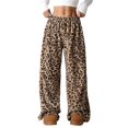 thumbnail image 3 of Pantalones Pijama para Mujer, Pantalones de Leopardo, Pantalones Pijama Peludos para Mujer, Pantalones Guepardo Y2K, Pantalones Pijama Lindos Cintura Alta Grunge Marrón XL, 3 of 8