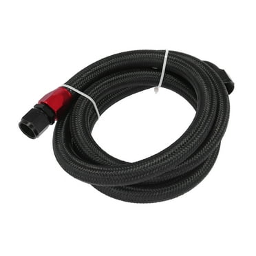 Unique Bargains Car Auto Nylon Braided Mesh Hose 5.3ft 5/8" Fuel Line Oil Gas Hose with AN10 Swivel End Fitting Black