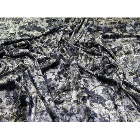 Velvet Velour Knit Dress Fabric Silver - per yard