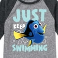 thumbnail image 3 of Finding Nemo - Just Keep Swimming - Toddler And Youth Girls Raglan Graphic T-Shirt, 3 of 4