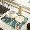thumbnail image 2 of Yayeee Drying Mat for Kitchen Counter Dishes Microfiber Coffee Decorative Pad, Red Christmas Gingerbread, 2 of 6