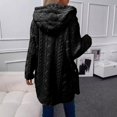 thumbnail image 6 of Aellinatey Women's Wool Jacket Button-Down Jacket Hooded Side-Open Cardigan Jacket, 6 of 19