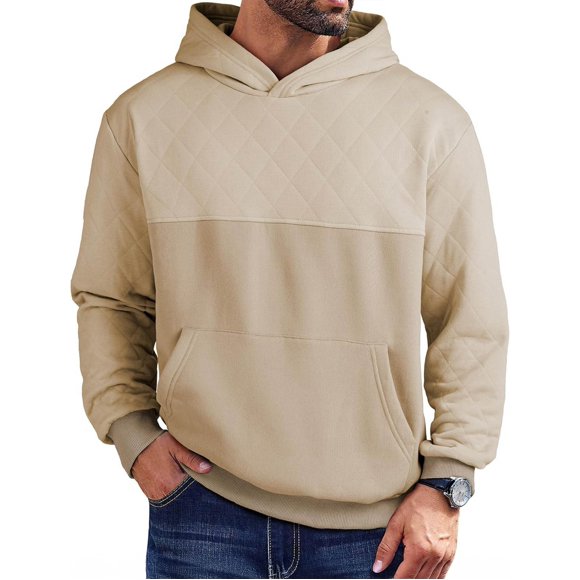 Birdeem Men's Casual Hooded Pullover Sweatshirt, Sports Warm Long Hoodie, Solid Color Long Sleeved Top, Hoodie for Men, Hooded Sweatshirt Men