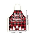thumbnail image 2 of Clearance Apron Sleeve under $5,Christmas Kitchen Cooking Aprons Plaid Aprons Adjustable Buffalo Plaid Baking Apron, 2 of 7