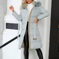 thumbnail image 2 of Vedolay Warm Winter Coats Outerwear Jacket Winter Long Hooded Parka Jacket Light Blue,M, 2 of 5