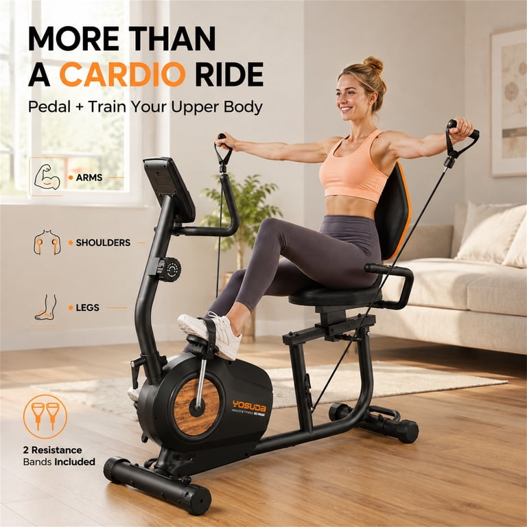 YOSUDA PRO Recumbent Exercise Bike, 350 lbs Capacity, 16-Level