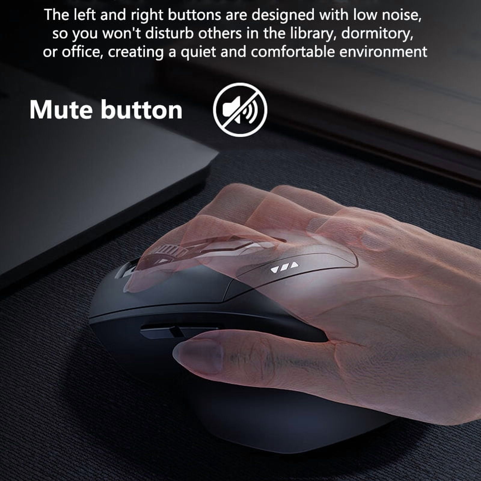 Inphic DR01 Bluetooth Wireless Mouse Ergonomic Design Silent Rechargeable Mouse for Home Office Laptop Desktop and Tablet