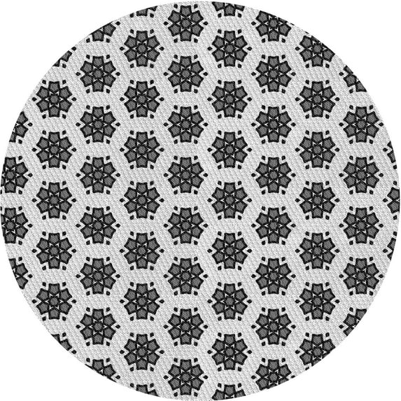 Ahgly Company Indoor Round Patterned Gray Wolf Gray Area Rugs, 7' Round