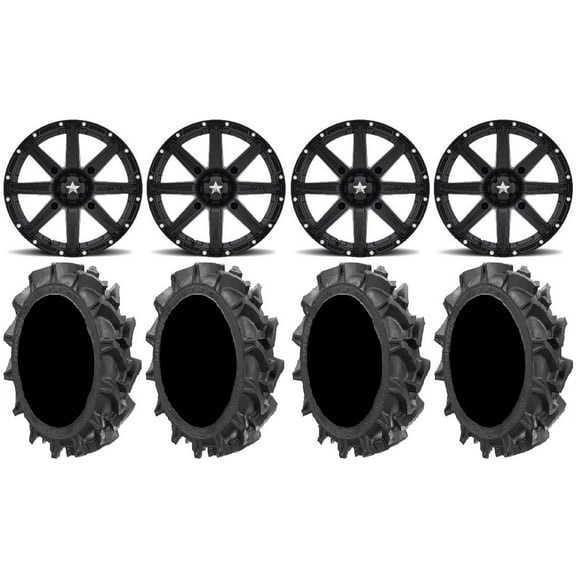 MSA Black Clutch 16" UTV Wheels 30" MotoHavok Tires Polaris RZR XP 1000 / PRO XP / Ranger XP 900/1000