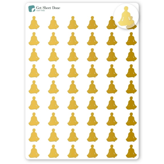 Foiled Yoga Planner Stickers / Bullet Journaling / Bujo / Essential Productivity Stickers