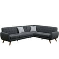thumbnail image 4 of New Retro & Modern Ash Black Color Classic Sectional Sofa Loveseat Wedge Couch Living Room Furniture Linen Like Fabric Cushion Pillows, 4 of 5