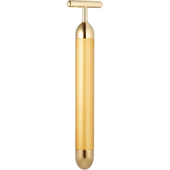 Angel Kiss Beauty Bar Energy Masajeador facial – 24 K dorado en forma de T pulso eléctrico vibración facial herramienta de cuidado de la piel – cumpleaños, día de San Valentín, regalos de Navidad para