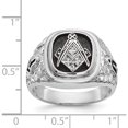 thumbnail image 2 of 14K White Gold Aa Diamond Men's Masonic Ring (Size 10) Made In United States y4036maa, 2 of 5