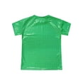 thumbnail image 3 of TiaoBug Kids Girls Boys Shiny Metallic Jazz Hip Hop Modern Ballet Dance Tops Short Sleeve T-Shirt Green 160, 3 of 7