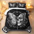 thumbnail image 2 of Homewish Goth Halloween Skull Butterfly Twin Quilt Set,Moon Mushroom Twin Coverlet Set,Black Reversible,2pcs, 2 of 7