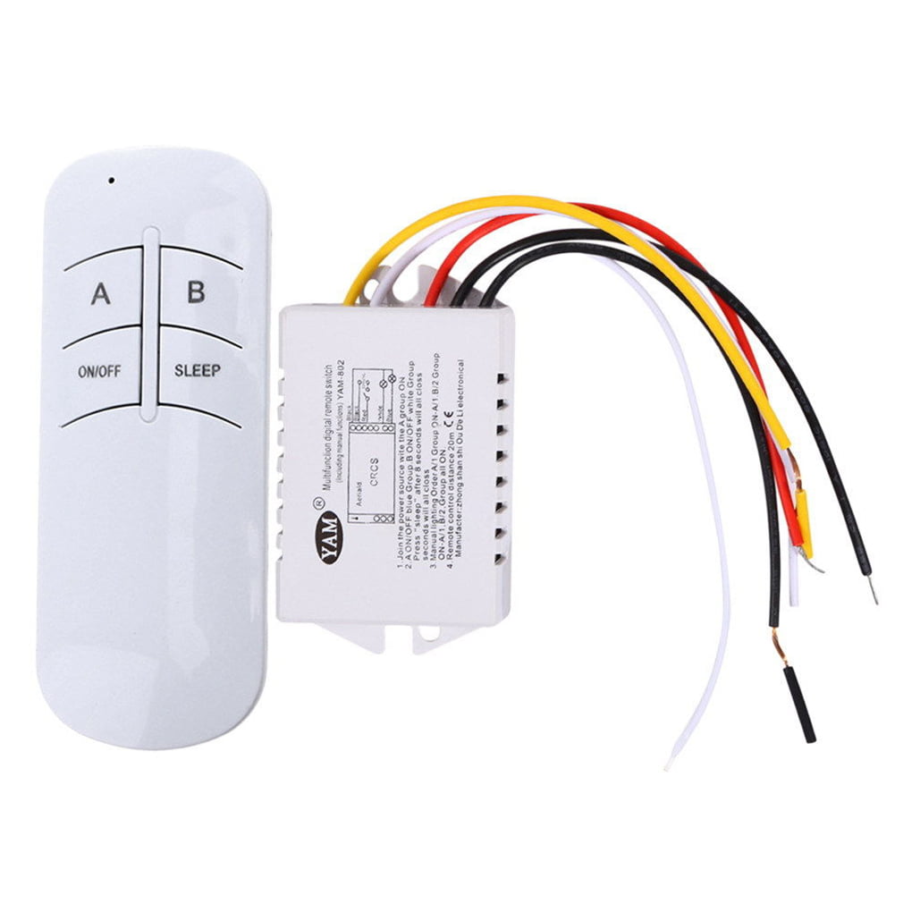 Wireless Remote Control Switch AC 220V Wall Panel Remote Transmitter Light Lamp 