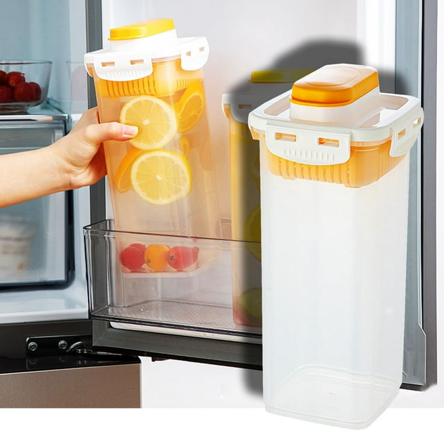 bbymog 1.7L Refrigerator Cold Water Bottle With Fruit Filter, Refrigerator Side Door Cold Water Bottle Home High Temperature Wear- Cold Water Bottle