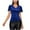 Blue, variant on Women's Carnival Sequin Blouse Flutter Short Sleeve V Neck Pullover Shirt Blue 2XL