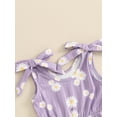 thumbnail image 6 of Suealasg Toddler Baby Girl Summer Clothes 6M 1T 2T 3T 4T Sleeveless Daisy 3D Ribbed Romper Shorts Jumpsuit Kids One Piece Outfit, 6 of 7