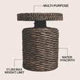 thumbnail image 2 of JONATHAN Y Marisol 19.65" Coastal Bohemian Handwoven Water Hyacinth Round Accent Side Table, Brown, TBL2504B, 2 of 7