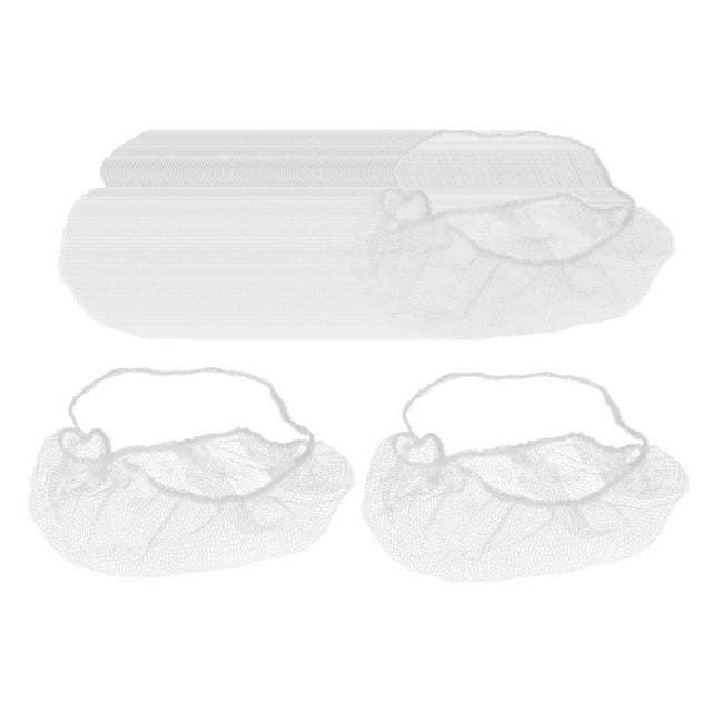 Paquete de 100 fundas desechables de nailon para barba para restaurante, cocina, panadería, barbería Blanco Sharpla Cubrebarbas desechables de nailon 100 piezas