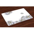 thumbnail image 1 of Ambesonne Flower Place Mats Set of 4, Chamomiles Springtime, Standard Size, Grey Mustard, 1 of 4