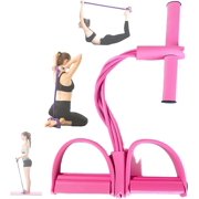 21 Fitness Resistance Bands-4 Tube Pedal Ankle Puller - 2023 New Sit up Leg Stretch Rope Exercise Bands with Handles, Stretching Workout Fitness Bands for Arm Weights Exercise Equipment