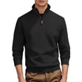 thumbnail image 3 of Quarter Zip Pullover Men 2026 Fall Winter Long Sleeve Jacquard Stand Collar Plain Sweatshirts Mens Pullover Top, 3 of 6