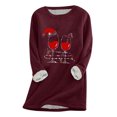 thumbnail image 1 of Promotions d'Été! Aqestyerly Hauts de Noël pour Femmes Liquidation Mode Féminine Impression de Noël Manches Régulières Hiver Ample Vacances Décontracté Col Rond Chemise Hauts, 1 of 2