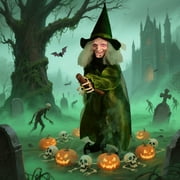 Halloween Witch Outdoor Decoraciones Flying Witches Hanging Decor Halloween Hanging Witch Green