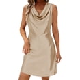thumbnail image 3 of TaTaai Women's Sleeveless Cowl Neck Sequined Stretch Slim Fit Dress Elegant Glitter Party Prom Evening Casual Daily Wear Dress Gift, 3 of 8