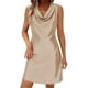thumbnail image 3 of TaTaai Women's Sleeveless Cowl Neck Sequined Stretch Slim Fit Dress Elegant Glitter Party Prom Evening Casual Daily Wear Dress Gift, 3 of 8
