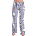 thumbnail image 4 of Easter Pajamas for Women Elastic Waist Bunny Egg Print Casual Lounge Pants Drawstring Festival Loungewear Wide Leg Cute Comfy with Pockets Pajama Pants, #310 Hot Pink L, 4 of 6