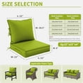 thumbnail image 7 of Kimunuk Outdoor Seat Cushion Set, 22" X 22" X 4" Water-Resistant & Fade-Resistant Patio Furniture Replacement Cushions with Handle and Straps for Sofa Chair, Grass Green, 7 of 7