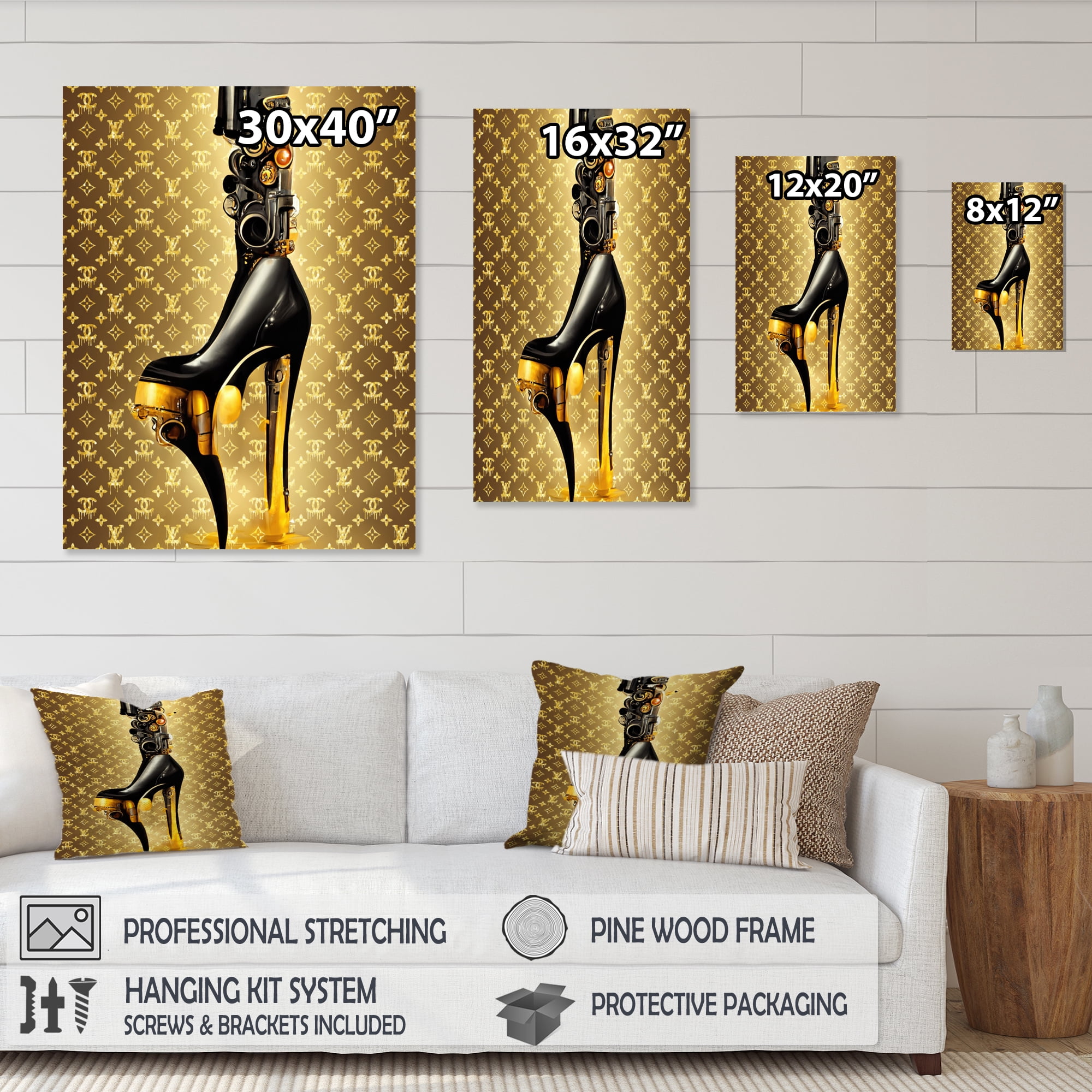 Designart Luxury Brand Bionic Heel III Canvas Wall Art